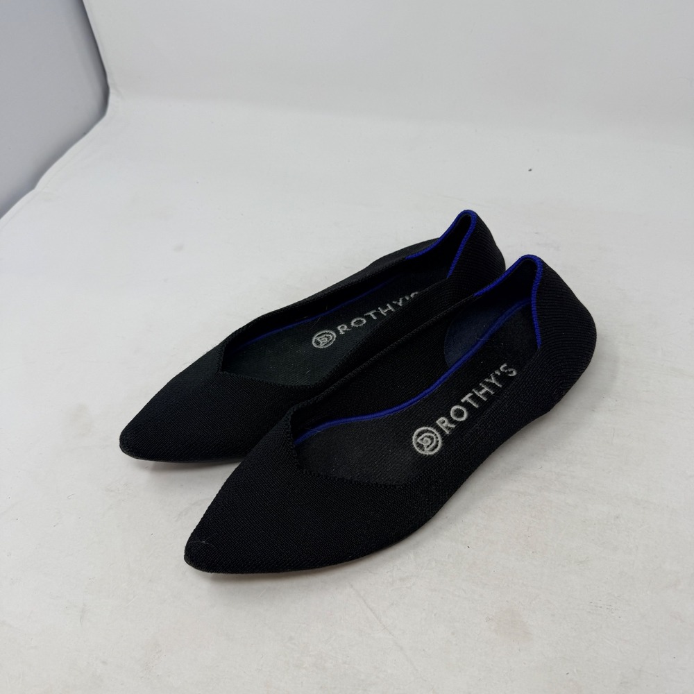 Rothy's The Point Flats Black Solid Size 8 Sustainable Washable Pointed‎ Toe